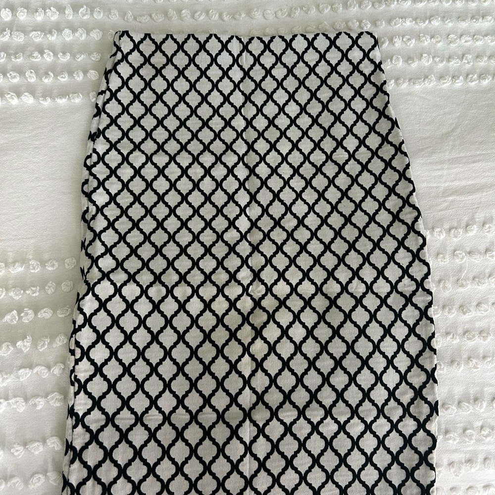 Rainbow Black and White Geometric Pencil Skirt